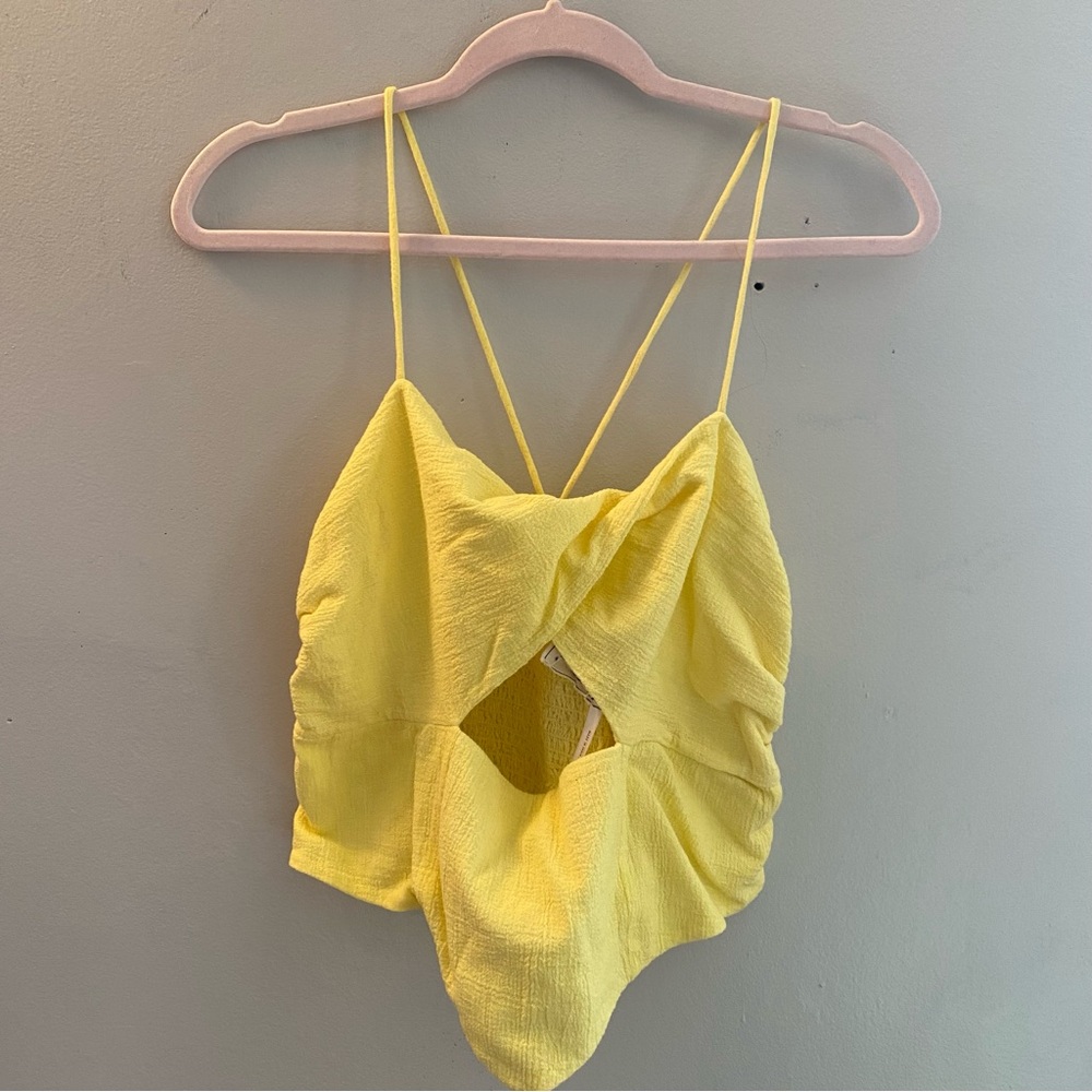 NWT Jens Pirate Booty Yellow Cutout Tank XL